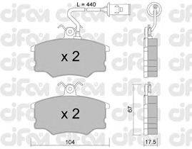 Комплект тормозных колодок, дисковый тормоз CIFAM 822-053-1