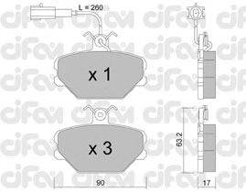 Комплект тормозных колодок, дисковый тормоз CIFAM 822-059-0