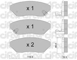 Комплект тормозных колодок, дисковый тормоз CIFAM 822-136-0
