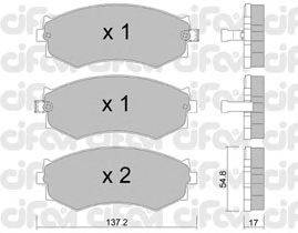 Комплект тормозных колодок, дисковый тормоз CIFAM 8221901