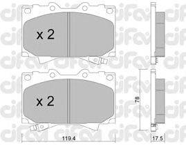 Комплект тормозных колодок, дисковый тормоз CIFAM 822-452-0