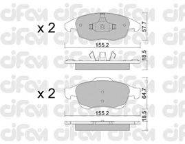 Комплект тормозных колодок, дисковый тормоз CIFAM 822-800-0