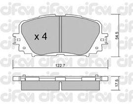 Комплект тормозных колодок, дисковый тормоз CIFAM 822-820-0