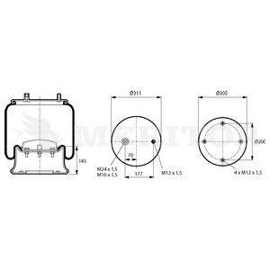 Кожух пневматической рессоры MERITOR MLF8069