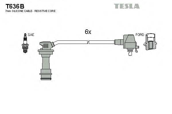 Комплект проводов зажигания TESLA T636B