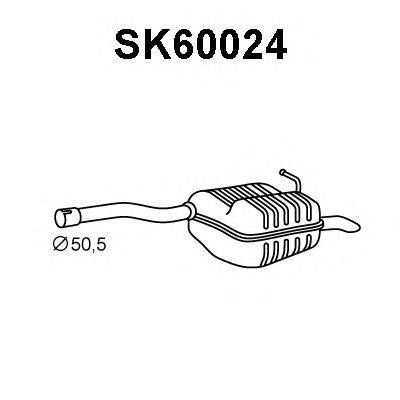 Глушитель выхлопных газов конечный VENEPORTE SK60024