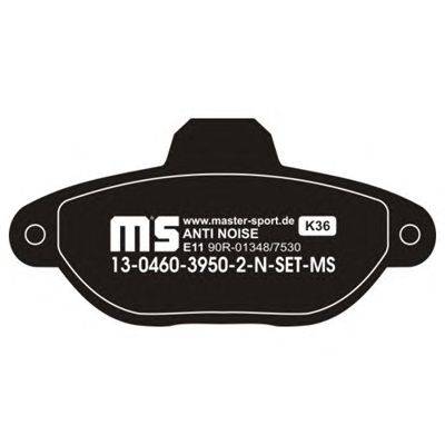 Комплект тормозных колодок, дисковый тормоз MASTER-SPORT 13-0460-3950-2N-SET-MS