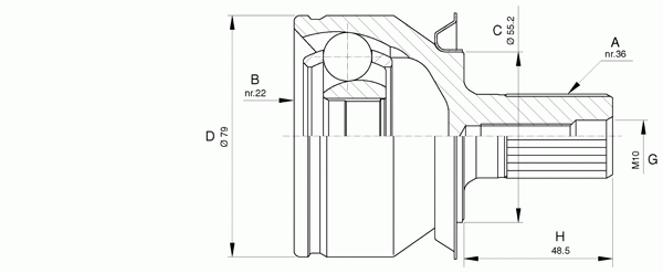 Шарнирный комплект, приводной вал OPEN PARTS CVJ5630.10