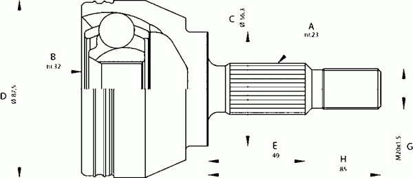 Шарнирный комплект, приводной вал OPEN PARTS CVJ5684.10