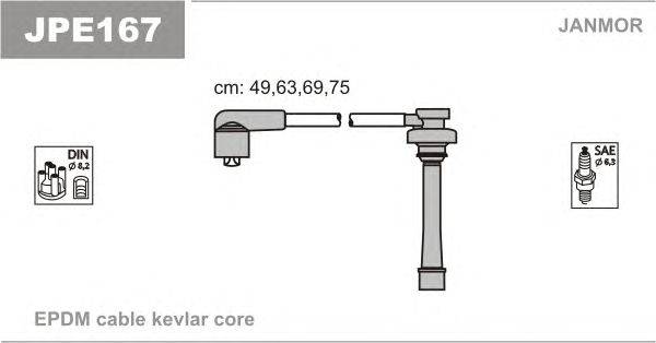 Комплект проводов зажигания JANMOR JPE167