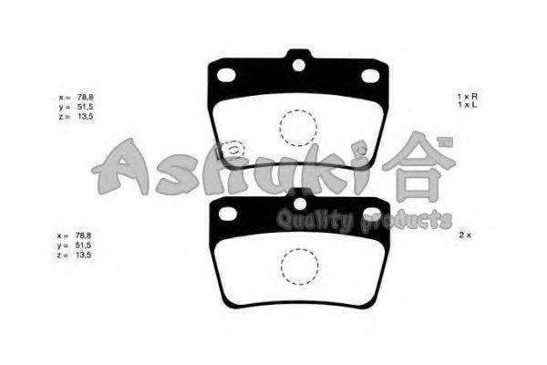 Комплект тормозных колодок, дисковый тормоз ASHUKI 1083-0202