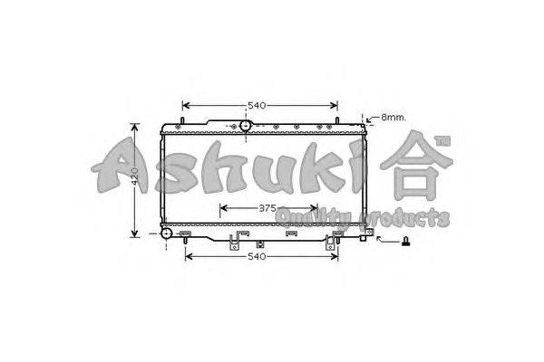 Радиатор, охлаждение двигателя ASHUKI S550-19