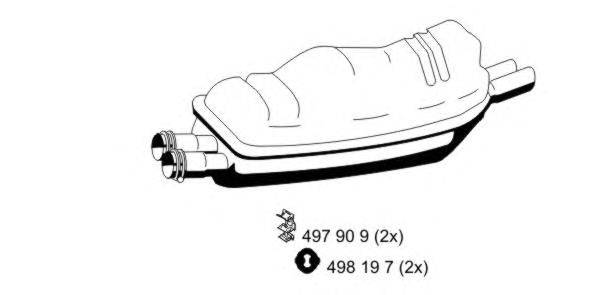 Глушитель выхлопных газов конечный ERNST 290111