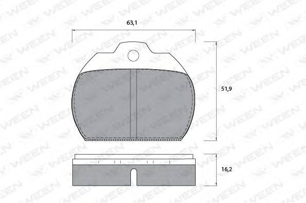 Комплект тормозных колодок, дисковый тормоз WEEN 151-1090