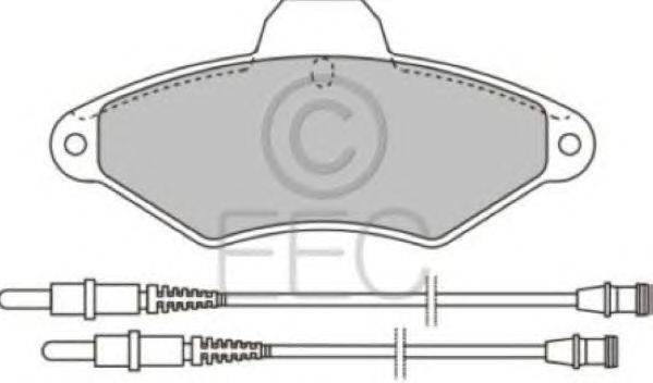 Комплект тормозных колодок, дисковый тормоз EEC BRP0803