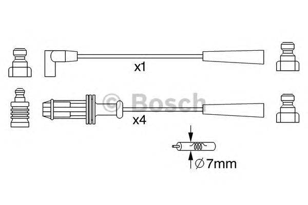 Комплект проводов зажигания BOSCH 0 986 357 251