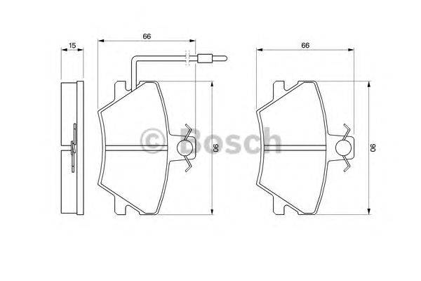 Комплект тормозных колодок, дисковый тормоз BOSCH 21256