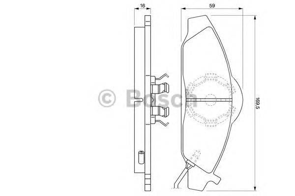 Комплект тормозных колодок, дисковый тормоз BOSCH 23230