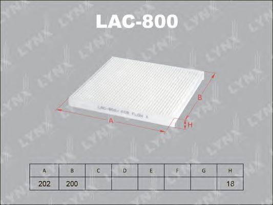 Фильтр, воздух во внутренном пространстве LYNXauto LAC-800