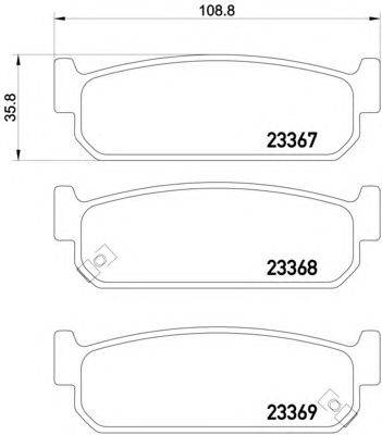 Комплект тормозных колодок, дисковый тормоз HELLA PAGID 23369