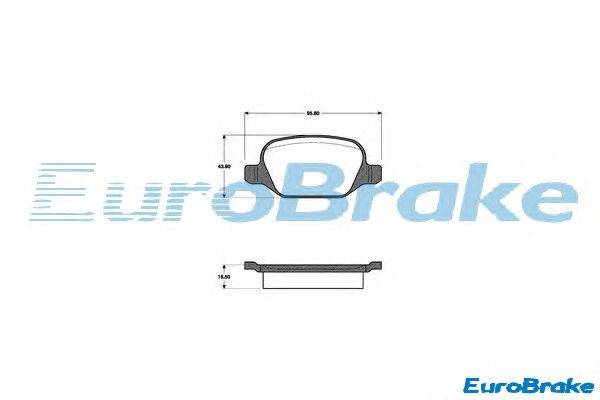 Комплект тормозных колодок, дисковый тормоз EUROBRAKE 5501221023