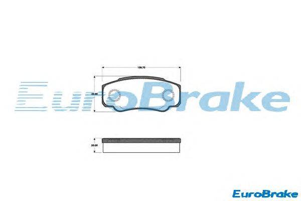 Комплект тормозных колодок, дисковый тормоз EUROBRAKE 5501221949