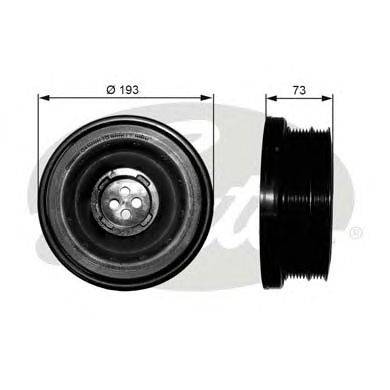 Ременный шкив, коленчатый вал GATES TVD1050