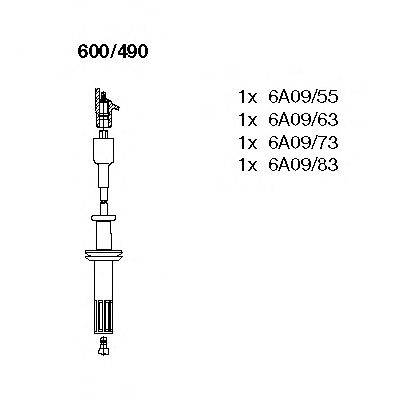 Комплект проводов зажигания FACET 49000