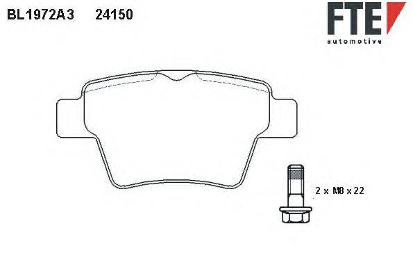 Комплект тормозных колодок, дисковый тормоз FTE BL1972A3