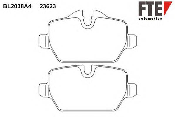 Комплект тормозных колодок, дисковый тормоз FTE 23624