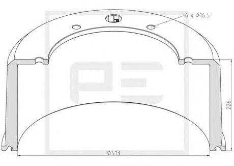 Тормозной барабан PE Automotive 126.075-00A