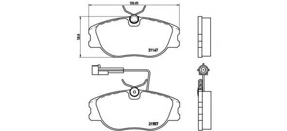 Комплект тормозных колодок, дисковый тормоз BREMBO P23043