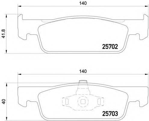 Комплект тормозных колодок, дисковый тормоз BREMBO P 68 059