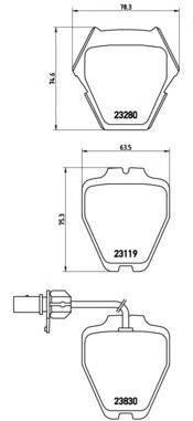 Комплект тормозных колодок, дисковый тормоз BREMBO P 85 067