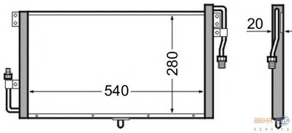 Конденсатор, кондиционер HELLA 8FC 351 306-401