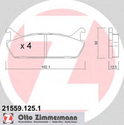 Комплект тормозных колодок, дисковый тормоз ZIMMERMANN 21559.125.1