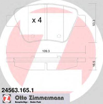 Комплект тормозных колодок, дисковый тормоз ZIMMERMANN 245631651