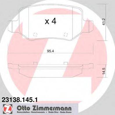 Комплект тормозных колодок, дисковый тормоз ZIMMERMANN 23138