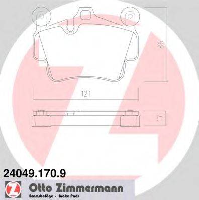 Комплект тормозных колодок, дисковый тормоз ZIMMERMANN 24049.170.9