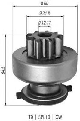 Ведущая шестерня, стартер MAGNETI MARELLI 940113020349