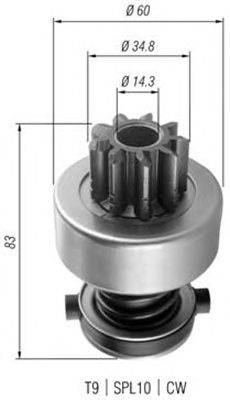 Ведущая шестерня, стартер MAGNETI MARELLI 940113020358