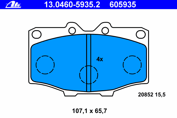 Комплект тормозных колодок, дисковый тормоз ATE 13.0460-5935.2