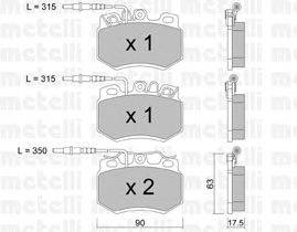Комплект тормозных колодок, дисковый тормоз METELLI 22-0049-2