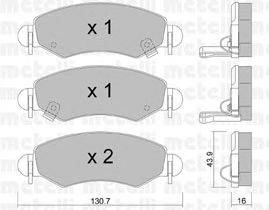 Комплект тормозных колодок, дисковый тормоз METELLI 22-0339-1