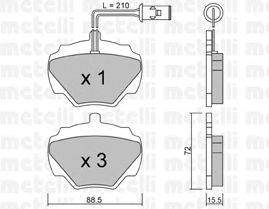 Комплект тормозных колодок, дисковый тормоз METELLI 22-0353-1