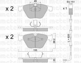 Комплект тормозных колодок, дисковый тормоз METELLI 22-0558-1K