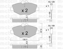 Комплект тормозных колодок, дисковый тормоз METELLI 22-0562-0K