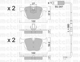 Комплект тормозных колодок, дисковый тормоз METELLI 22-0644-1K