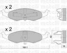 Комплект тормозных колодок, дисковый тормоз METELLI 22-0713-0