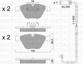 Комплект тормозных колодок, дисковый тормоз METELLI 22-0558-7K